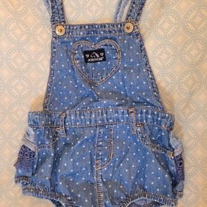 Jordache overall shorts, 18m with ruffles